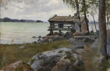 Seine Shed, study for Divine Service in the Uusimaa Archipelago, 1881. Creator: Albert Edelfelt