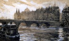 Seine River in Paris 20th Century. Artist: Paul Ambroise Valery
