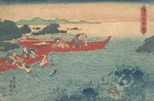 Seishu Awabi-tori no Zu, ca. 1840., ca. 1840. Creator: Utagawa Kunisada