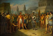 Seizing of Cuauhtémoc, last Emperor of Mexico, 1854. Creator: Esquivel y Rivas, Carlos María (1830-1867)