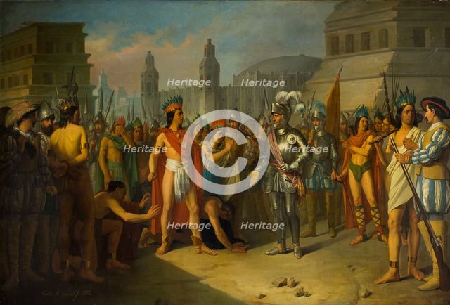 Seizing of Cuauhtémoc, last Emperor of Mexico, 1854. Creator: Esquivel y Rivas, Carlos María (1830-1867).