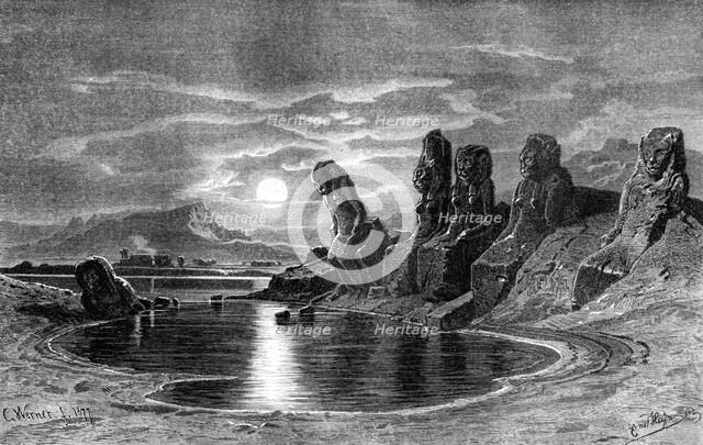 'Sekhets with the Moonlight, Egypt', 1877. Artist: Ernest Heyn