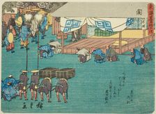 Seki, from the series "Fifty-three Stations of the Tokaido (Tokaido gojusan tsugi)..., c. 1837/42. Creator: Ando Hiroshige