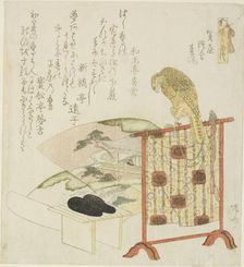 Sekiya, E-awase, and Matsukaze, from the series "The Tale of Genji (Genji monogatari)", c. 1819/20. Creator: Shinsai