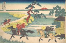 Sekiya Village on the Sumida River (Sumidagawa Sekiya no sato), from the series Thi..., ca. 1830-32. Creator: Hokusai
