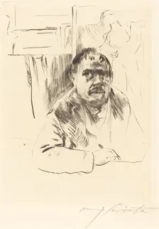 Selbstbildnis im Pelz (Self-Portrait in a Fur Coat), 1913. Creator: Lovis Corinth
