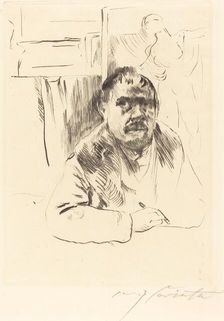 Selbstbildnis im Pelz (Self-Portrait in a Fur Coat), 1913. Creator: Lovis Corinth