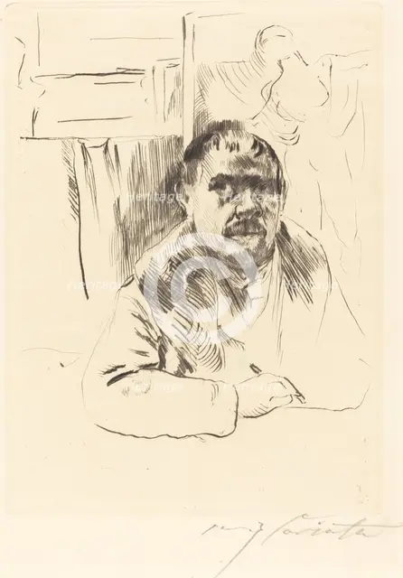 Selbstbildnis im Pelz (Self-Portrait in a Fur Coat), 1913. Creator: Lovis Corinth.