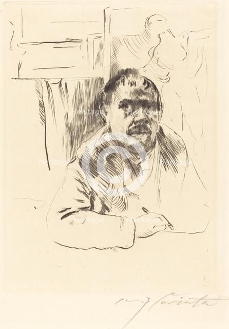 Selbstbildnis im Pelz (Self-Portrait in a Fur Coat), 1913. Creator: Lovis Corinth.