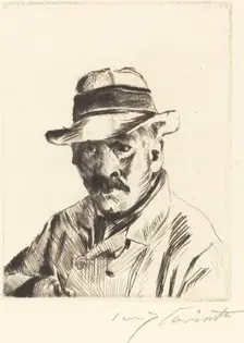 Selbstbildnis im Strohhut (Self-Portrait in a Straw Hat), 1913. Creator: Lovis Corinth