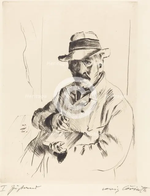Selbstbildnis im Strohhut (Self-Portrait in a Straw Hat), 1913. Creator: Lovis Corinth.