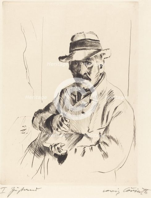 Selbstbildnis im Strohhut (Self-Portrait in a Straw Hat), 1913. Creator: Lovis Corinth.