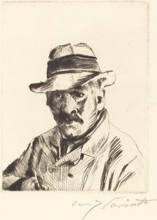 Selbstbildnis im Strohhut (Self-Portrait in a Straw Hat), 1913. Creator: Lovis Corinth