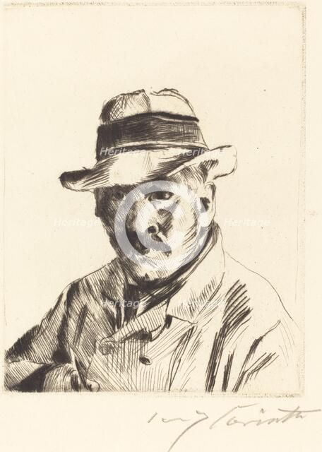 Selbstbildnis im Strohhut (Self-Portrait in a Straw Hat), 1913. Creator: Lovis Corinth.