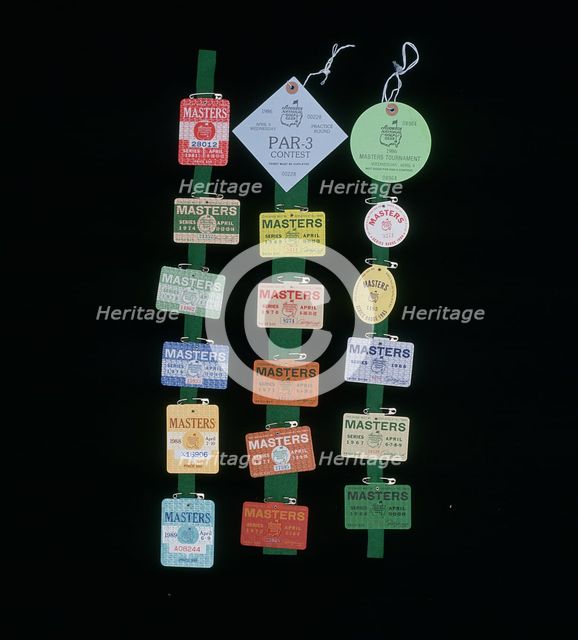 Selection of Masters tickets, 1964-1989. Creator: Unknown.