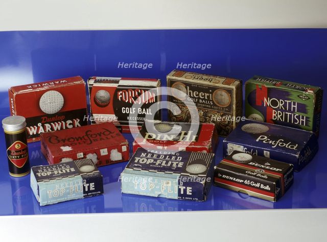 Selection of golf ball boxes, 20th century. Creator: Unknown.