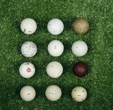 Selection of golf balls, late 19th-early 20th century. Creators: Spalding, St Mungo Manufacturing Company, Unknown