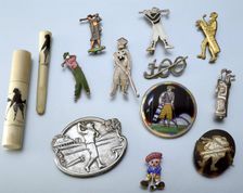 Selection of golfing brooches, c1915-1939. Creator: Unknown