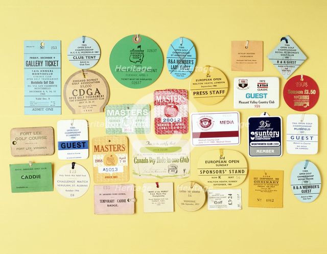 Selection of tickets for visitors and caddies to various tournaments, 1920-88. Artist: Unknown