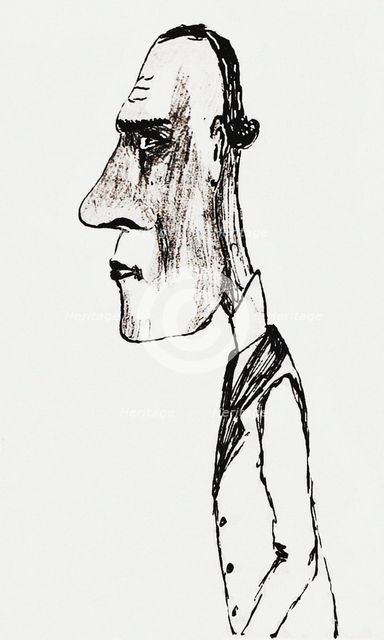 Self-caricature, Mid of 1930s.