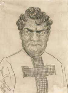 Self-caricature in the role of Don Alvaro in Opera La forza del destino by Giuseppe Verdi, 1918