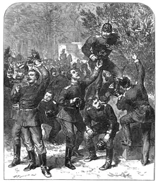 Self-crowned victors: a sketch in the Tuileries Gardens, Paris, 1871. Creator: Unknown