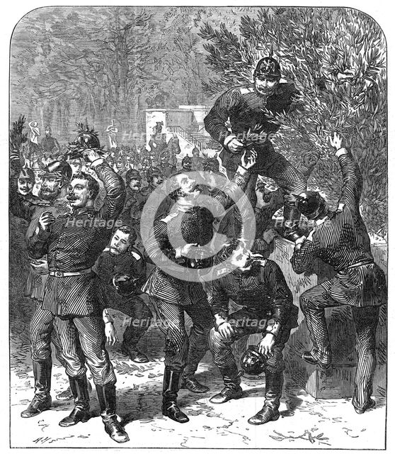 Self-crowned victors: a sketch in the Tuileries Gardens, Paris, 1871. Creator: Unknown.