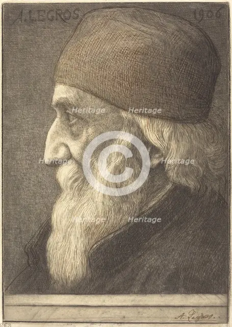 Self-Portrait, 13th plate, 1906. Creator: Alphonse Legros.