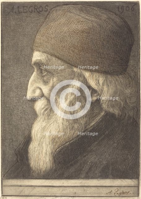 Self-Portrait, 13th plate, 1906. Creator: Alphonse Legros.