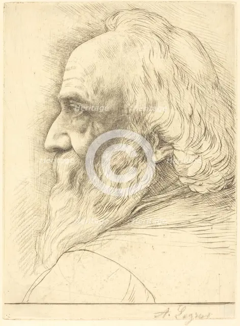 Self-Portrait, 12th plate. Creator: Alphonse Legros.