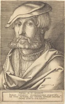 Self-Portrait, 1537. Creator: Heinrich Aldegrever