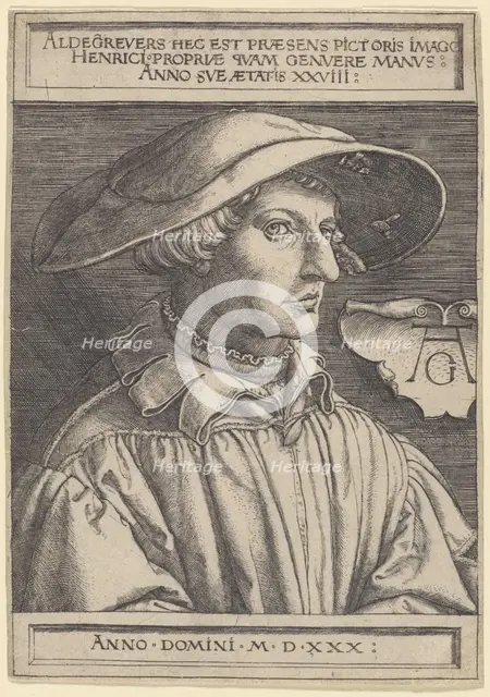 Self-portrait, 1530. Creator: Aldegrever, Heinrich (1502-1560).