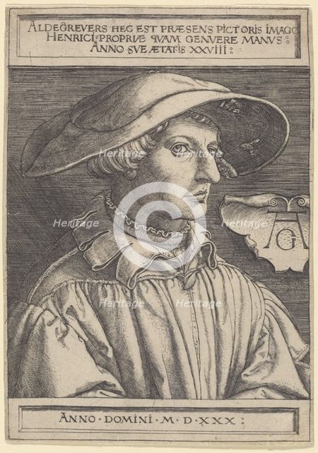 Self-portrait, 1530. Creator: Aldegrever, Heinrich (1502-1560).