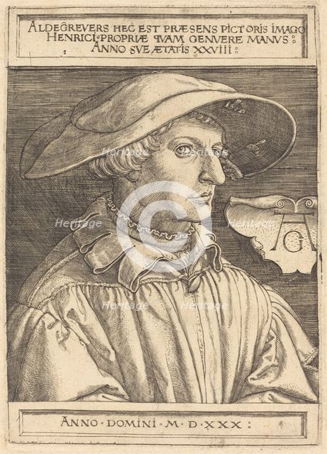 Self-Portrait, 1530. Creator: Heinrich Aldegrever.