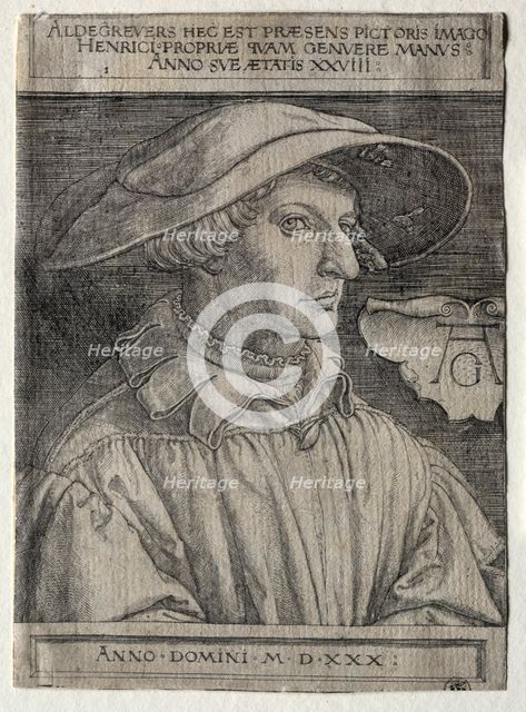 Self-Portrait, 1530. Creator: Heinrich Aldegrever (German, 1502-1555/61).