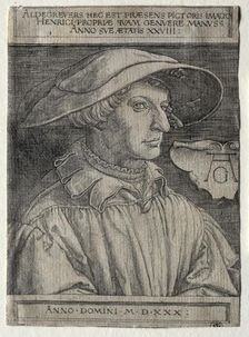 Self-Portrait, 1530. Creator: Heinrich Aldegrever (German, 1502-1555/61)