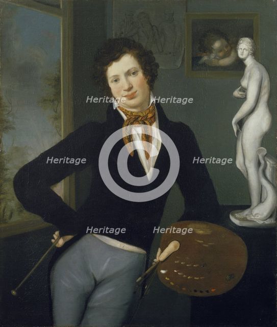 Self-Portrait, 1815-1816. Artist: Oppenheim, Moritz Daniel (1800-1882)
