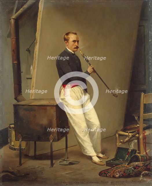 Self-Portrait, 1835. Creator: Emile Jean-Horace Vernet.