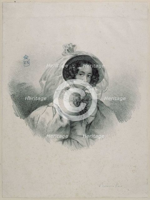 Self-Portrait, 1830s. Creator: Rosario Weiss Zorrilla, Maria del (1814-1843).