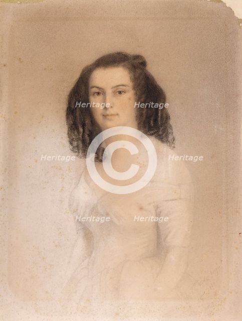 Self-portrait, 1845. Creator: Hugo (née Foucher), Adèle (1803-1868).