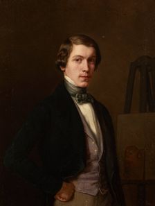 Self-Portrait, 1847. Creator: Leopold Loeffler