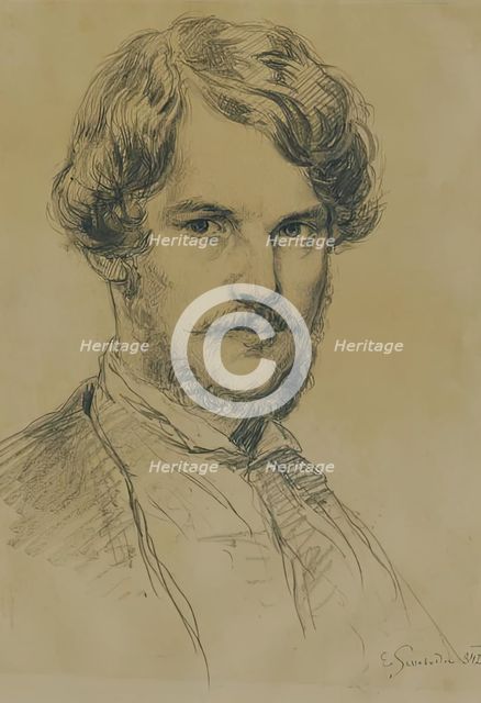 Self-portrait, 1842. Creator: Eduard Swoboda.