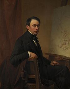 Self Portrait, 1854. Creator: Eugène Verboeckhoven