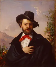 Self-Portrait, 1851. Artist: Orlov, Pimen Nikitich (1812-1863)