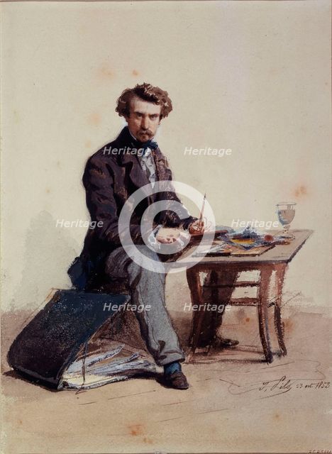 Self-portrait, 1853. Creator: Isidore Pils.