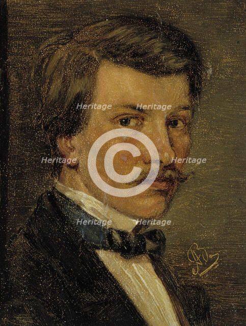 Self-Portrait, 1860-1869. Creator: Adolf von Becker.
