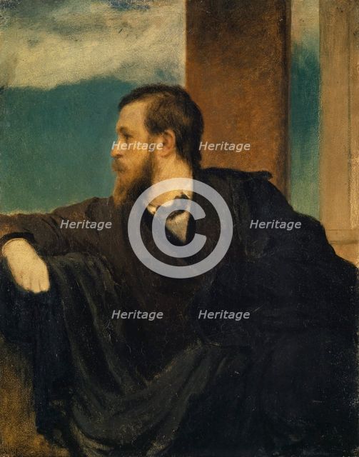 Self-portrait, 1862. Creator: Arnold Bocklin.