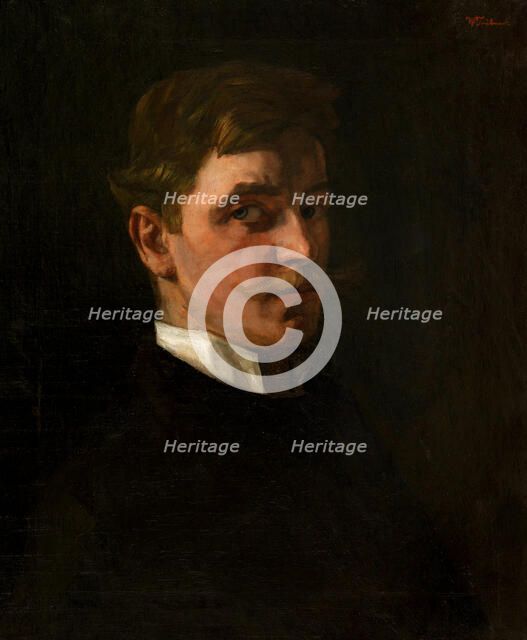 Self-Portrait, 1876-1877. Creator: Trübner, Heinrich Wilhelm (1851-1917).