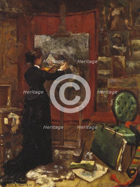 Self portrait, 1876. Creator: Mimmi  Zetterstrom.