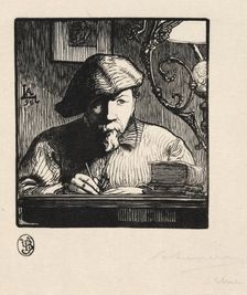Self-Portrait, 1895. Creator: Auguste Louis Lepère (French, 1849-1918)